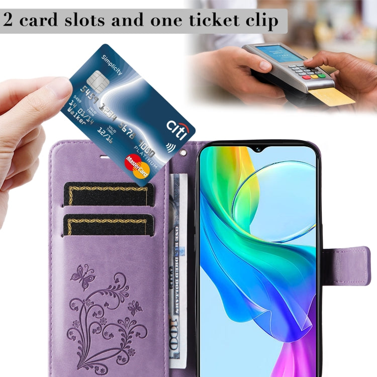 For vivo Y03 3D Butterfly Embossed Pattern Flip Leather Phone Case
