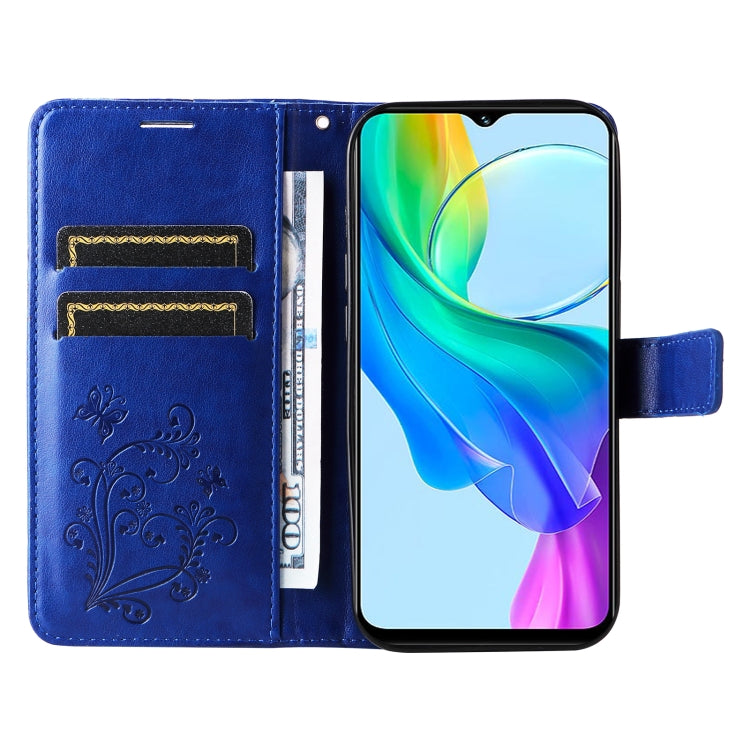 For vivo Y03 3D Butterfly Embossed Pattern Flip Leather Phone Case