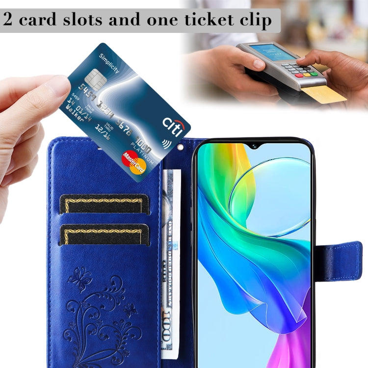 For vivo Y03 3D Butterfly Embossed Pattern Flip Leather Phone Case