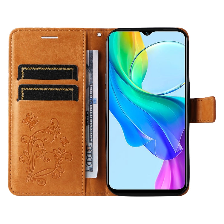 For vivo Y03 3D Butterfly Embossed Pattern Flip Leather Phone Case