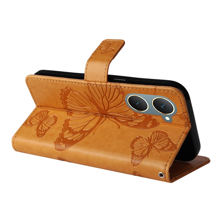 For vivo Y03 3D Butterfly Embossed Pattern Flip Leather Phone Case