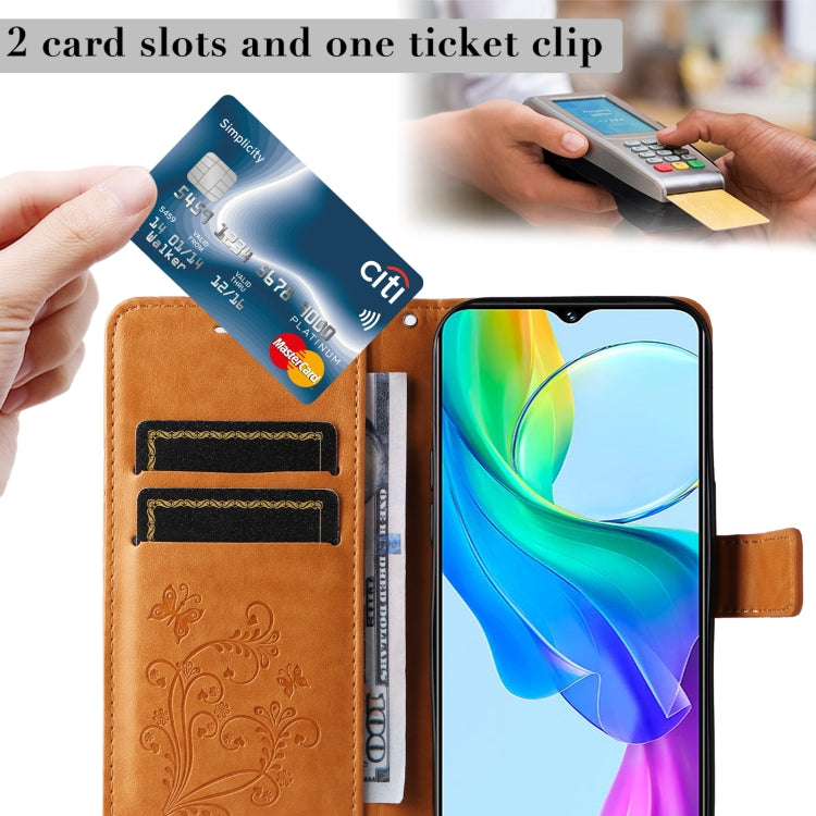 For vivo Y03 3D Butterfly Embossed Pattern Flip Leather Phone Case
