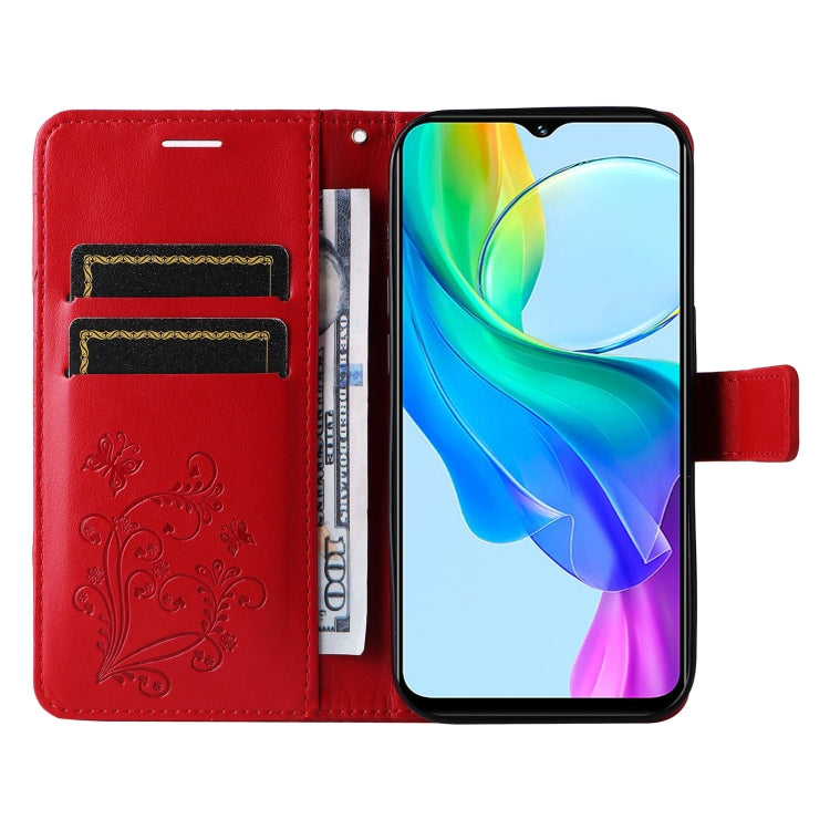For vivo Y03 3D Butterfly Embossed Pattern Flip Leather Phone Case