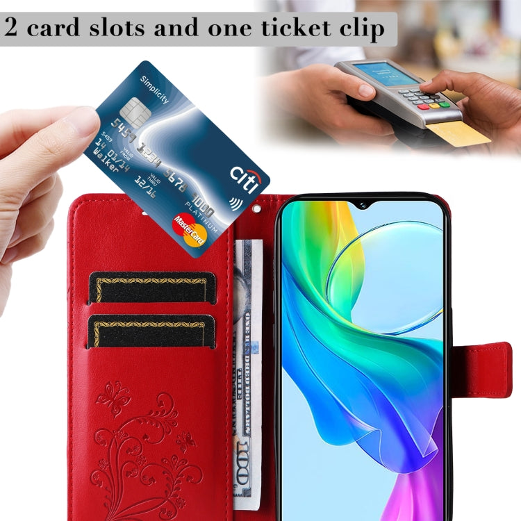 For vivo Y03 3D Butterfly Embossed Pattern Flip Leather Phone Case