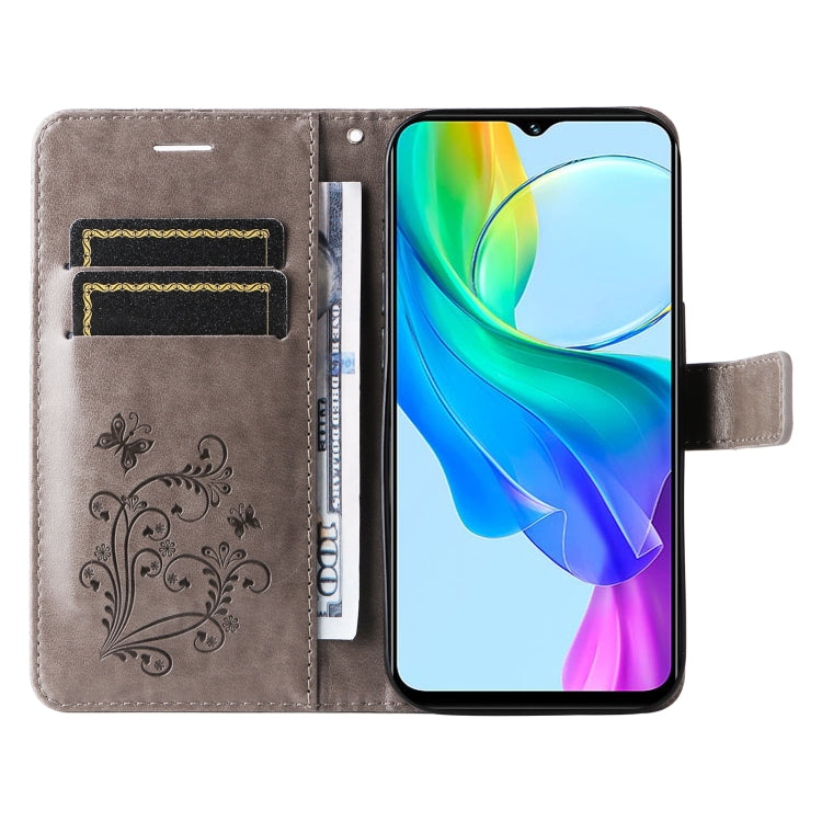 For vivo Y03 3D Butterfly Embossed Pattern Flip Leather Phone Case