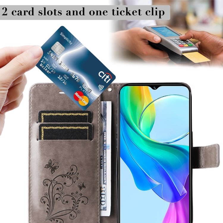 For vivo Y03 3D Butterfly Embossed Pattern Flip Leather Phone Case