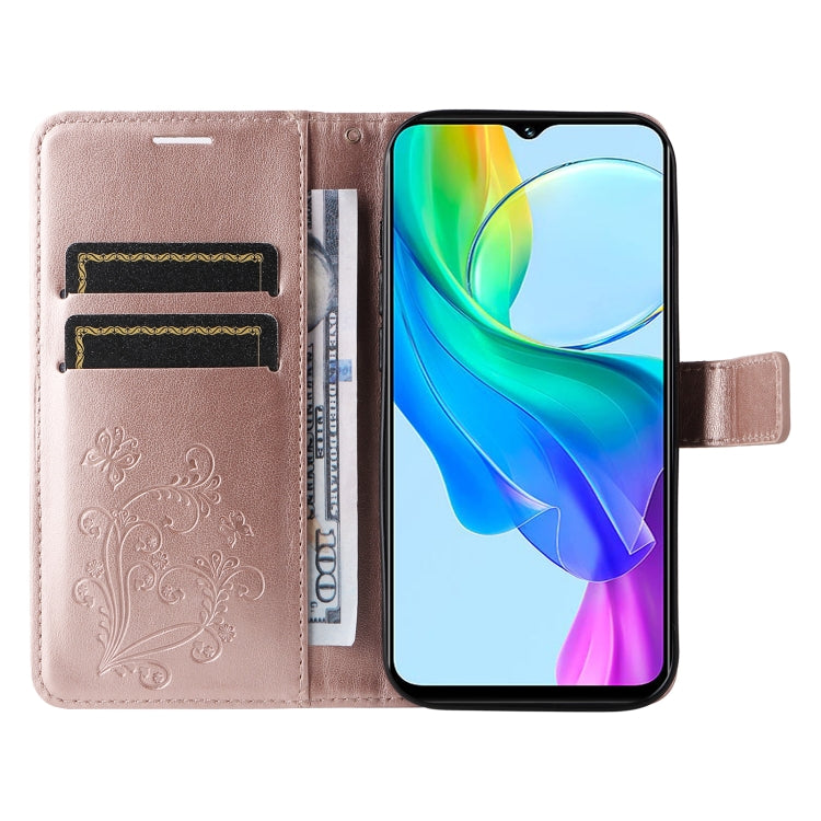 For vivo Y03 3D Butterfly Embossed Pattern Flip Leather Phone Case