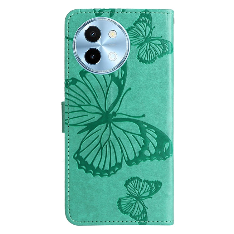 For vivo Y38 / Y200i / T3x Global 3D Butterfly Embossed Pattern Flip Leather Phone Case