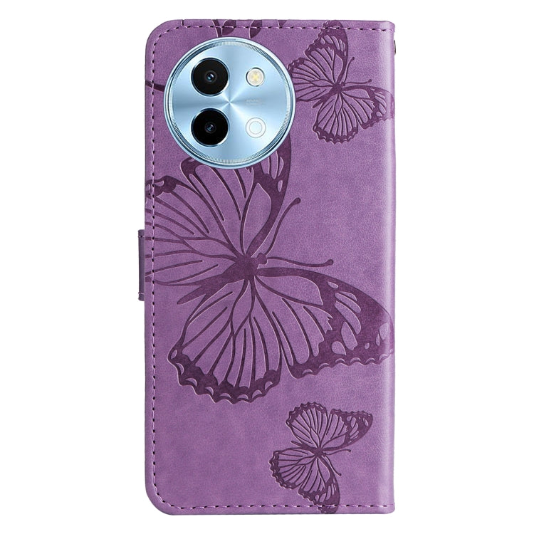 For vivo Y38 / Y200i / T3x Global 3D Butterfly Embossed Pattern Flip Leather Phone Case