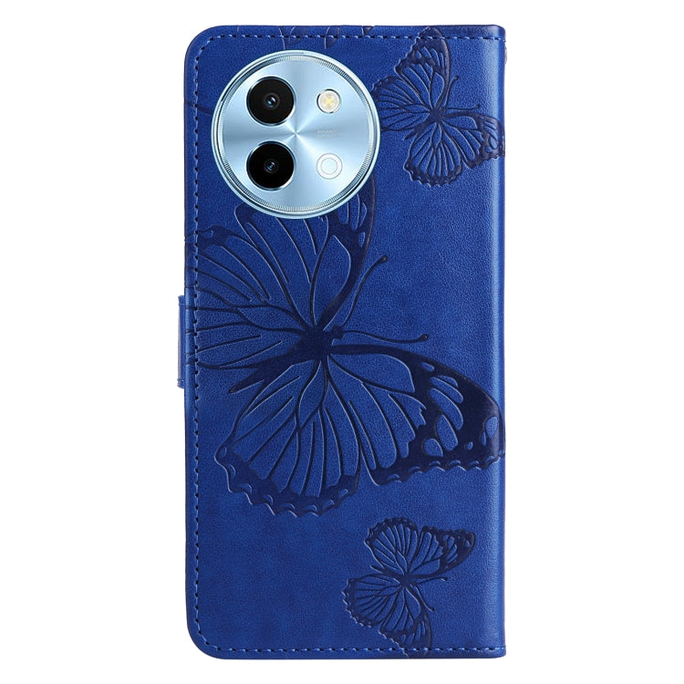 For vivo Y38 / Y200i / T3x Global 3D Butterfly Embossed Pattern Flip Leather Phone Case