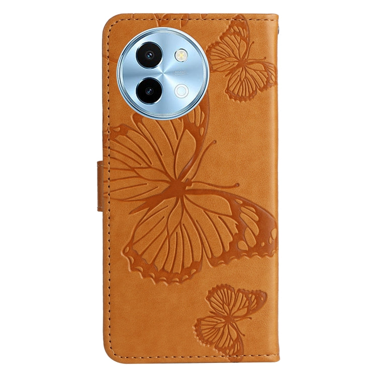 For vivo Y38 / Y200i / T3x Global 3D Butterfly Embossed Pattern Flip Leather Phone Case