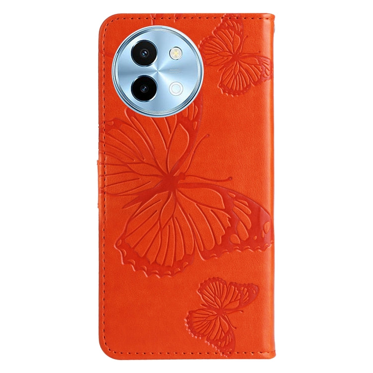 For vivo Y38 / Y200i / T3x Global 3D Butterfly Embossed Pattern Flip Leather Phone Case