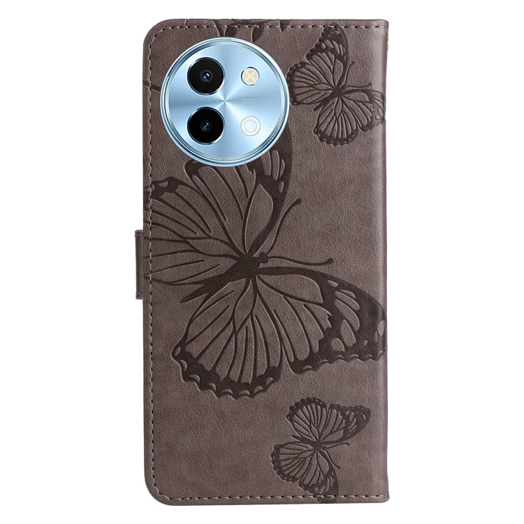 For vivo Y38 / Y200i / T3x Global 3D Butterfly Embossed Pattern Flip Leather Phone Case