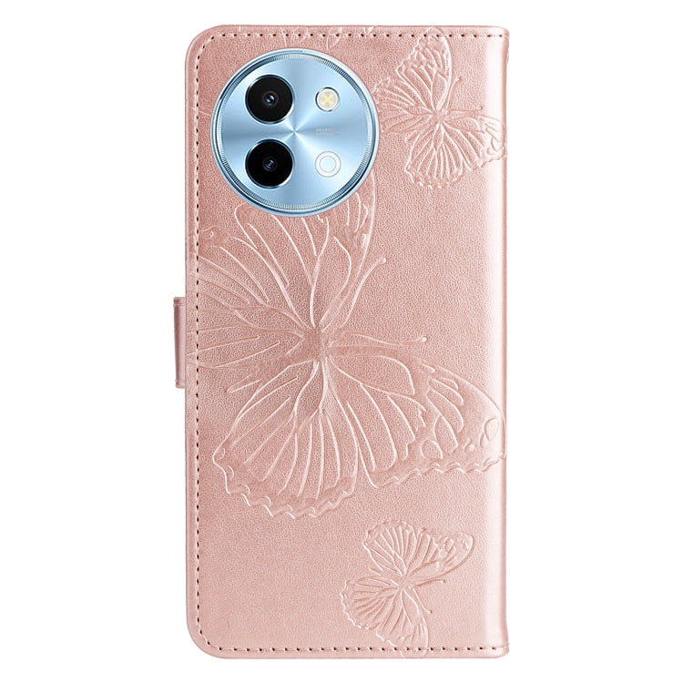 For vivo Y38 / Y200i / T3x Global 3D Butterfly Embossed Pattern Flip Leather Phone Case