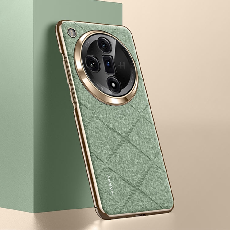 For OPPO Find X7 Plain Leather PC Phone Case