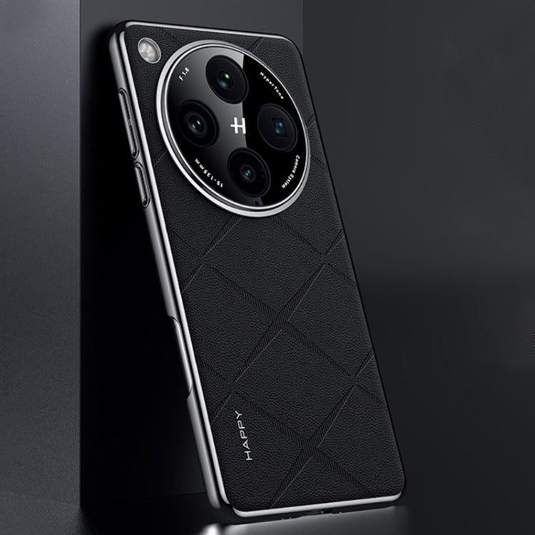 For OPPO Find X8 Pro Plain Leather PC Phone Case