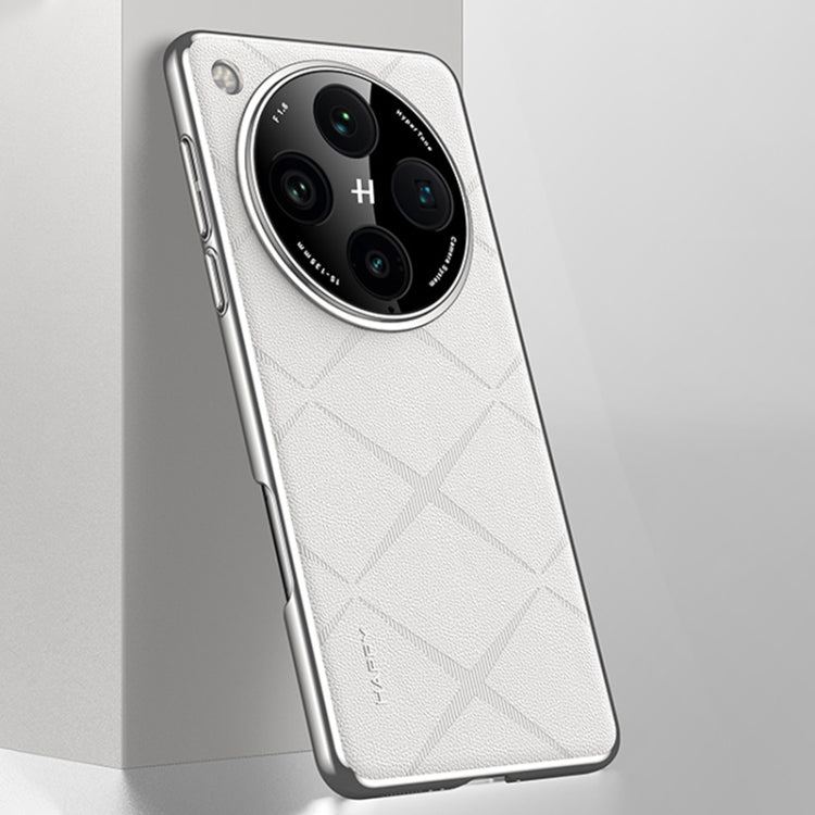 For OPPO Find X8 Pro Plain Leather PC Phone Case