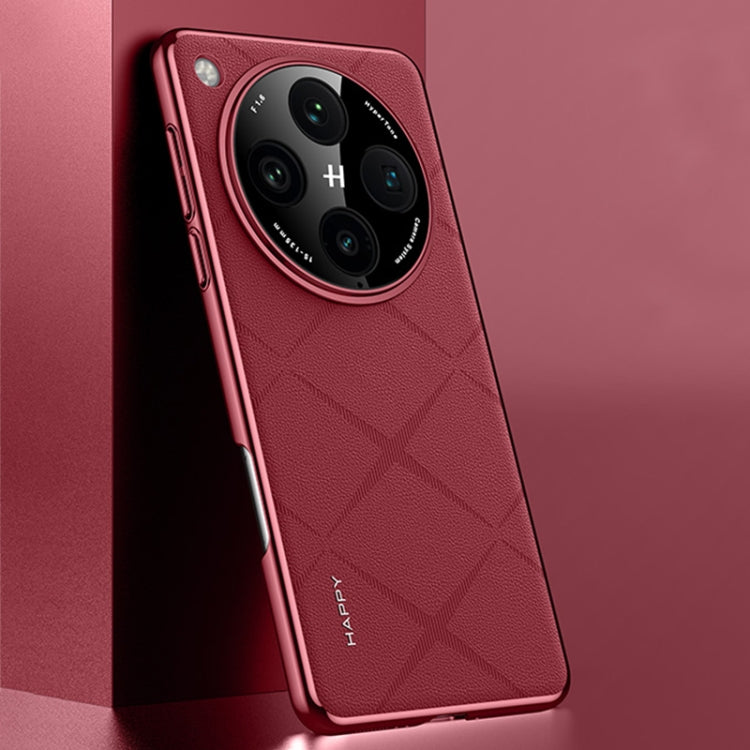 For OPPO Find X8 Pro Plain Leather PC Phone Case