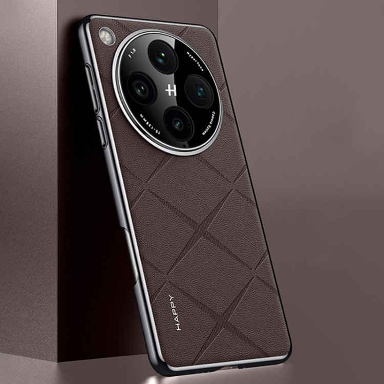 For OPPO Find X8 Pro Plain Leather PC Phone Case