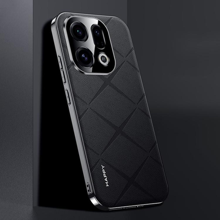 For OPPO Find X9 Plain Leather PC Phone Case