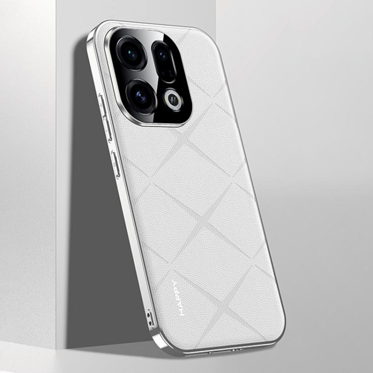 For OPPO Find X9 Plain Leather PC Phone Case