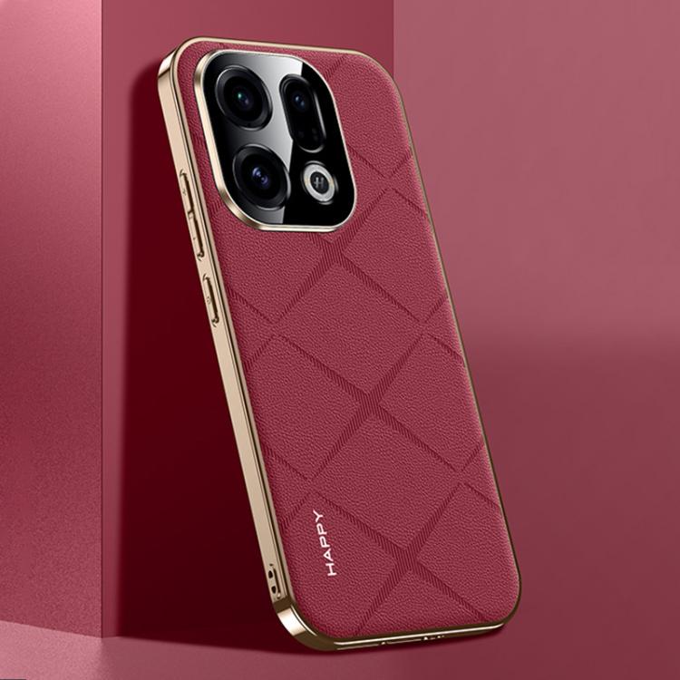 For OPPO Find X9 Plain Leather PC Phone Case