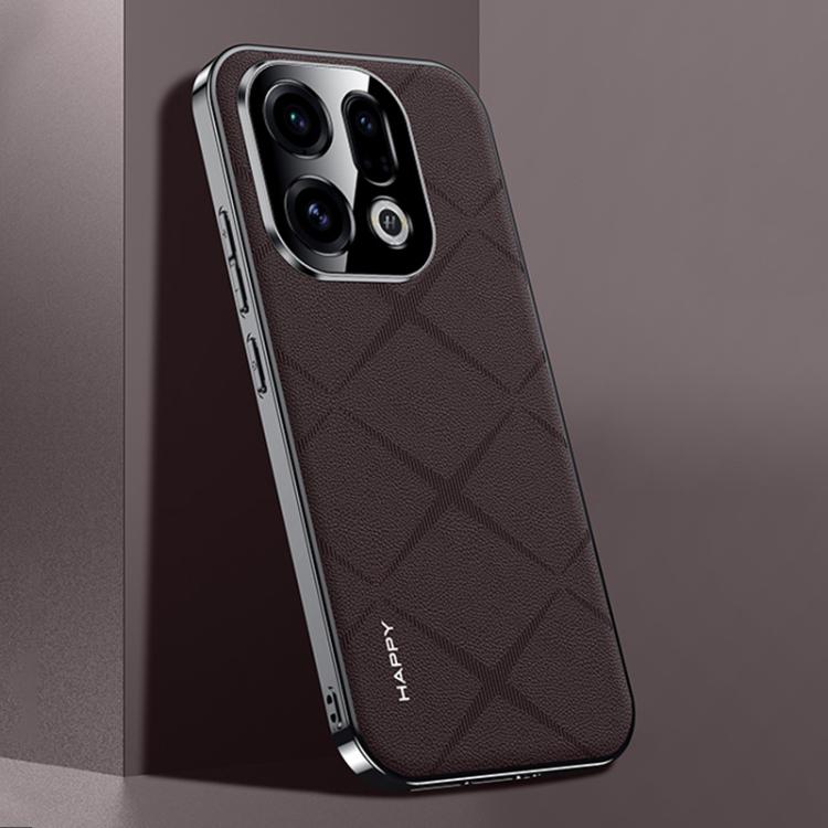For OPPO Find X9 Plain Leather PC Phone Case