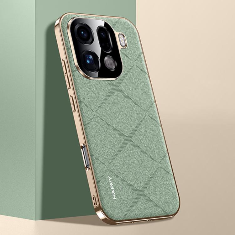 For OPPO Find X9 Pro Plain Leather PC Phone Case