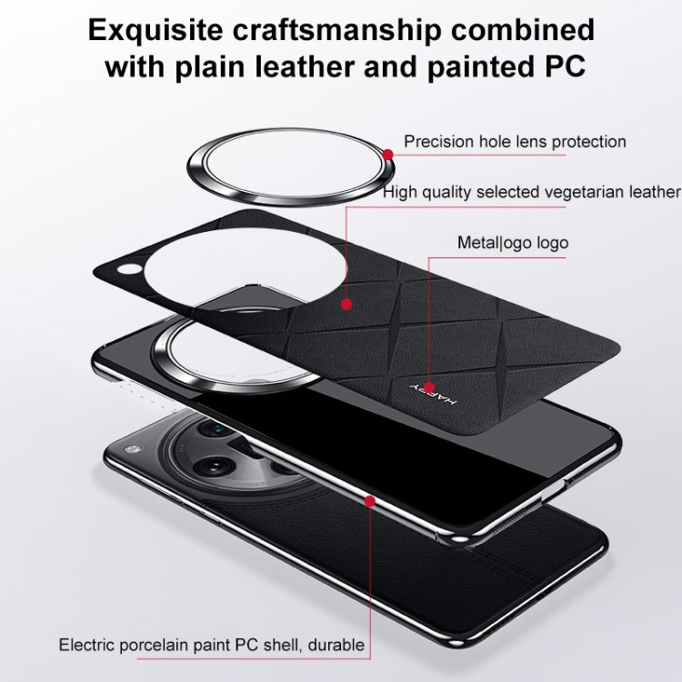 For OPPO Find X7 Plain Leather PC Phone Case