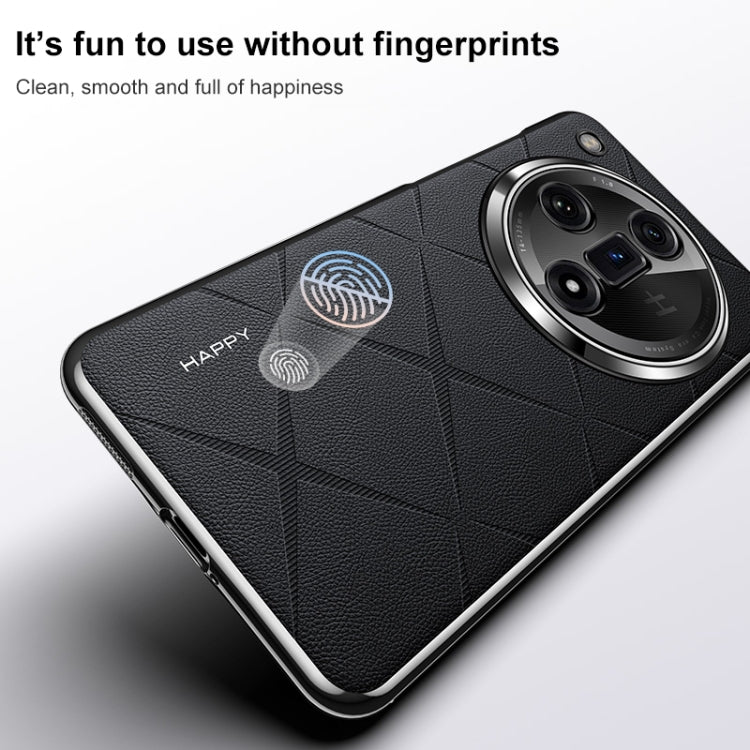 For OPPO Find X7 Plain Leather PC Phone Case