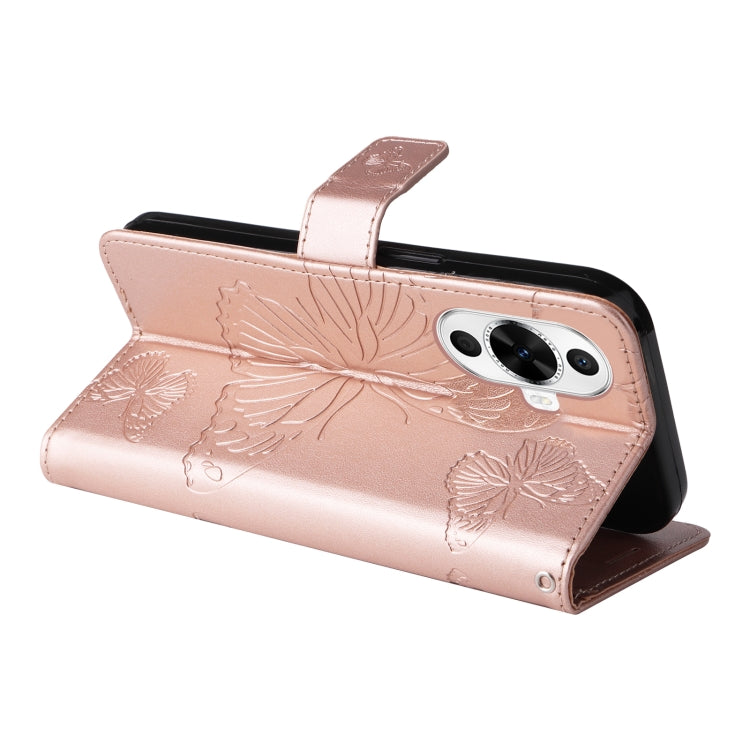 For Huawei nova 12s 3D Butterfly Embossed Pattern Flip Leather Phone Case