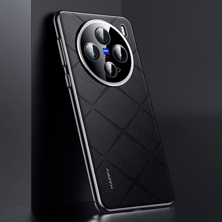 For vivo X200 Pro mini Plain Leather PC Phone Case
