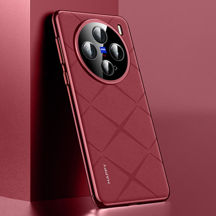 For vivo X200 Pro mini Plain Leather PC Phone Case