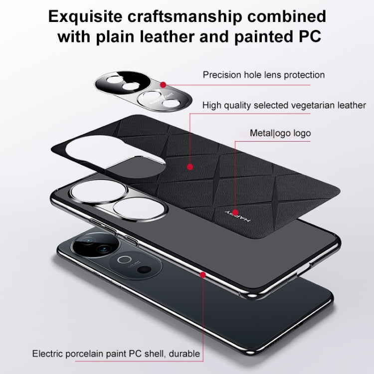 For vivo S19 Pro Plain Leather PC Phone Case