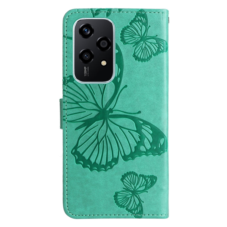 For Honor 200 Lite Global 3D Butterfly Embossed Pattern Flip Leather Phone Case