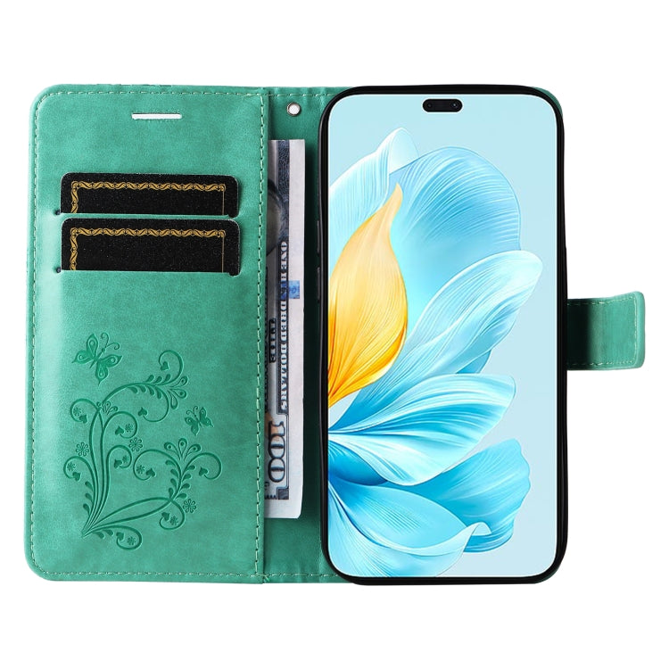For Honor 200 Lite Global 3D Butterfly Embossed Pattern Flip Leather Phone Case