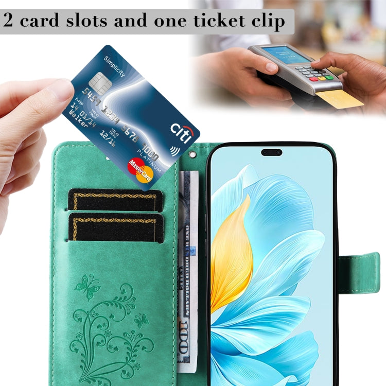 For Honor 200 Lite Global 3D Butterfly Embossed Pattern Flip Leather Phone Case