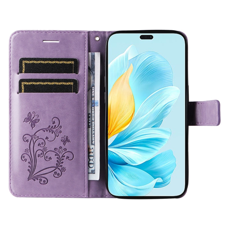 For Honor 200 Lite Global 3D Butterfly Embossed Pattern Flip Leather Phone Case