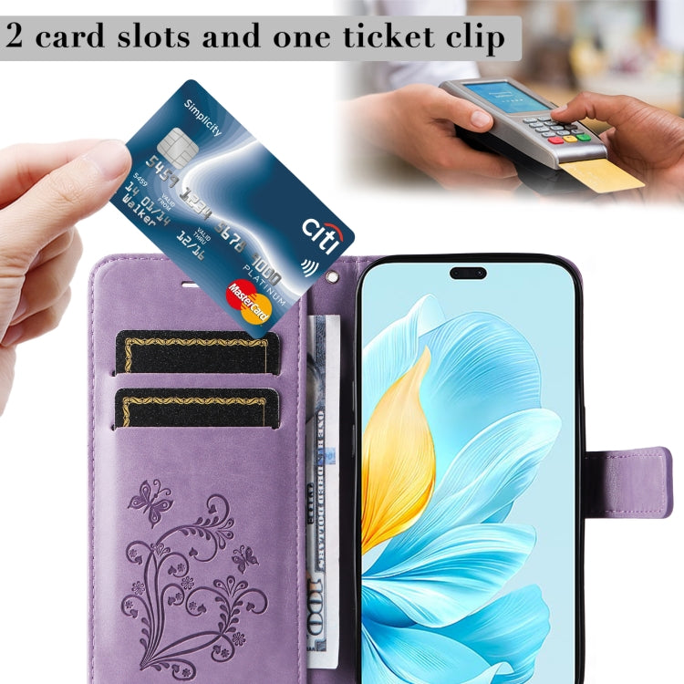 For Honor 200 Lite Global 3D Butterfly Embossed Pattern Flip Leather Phone Case