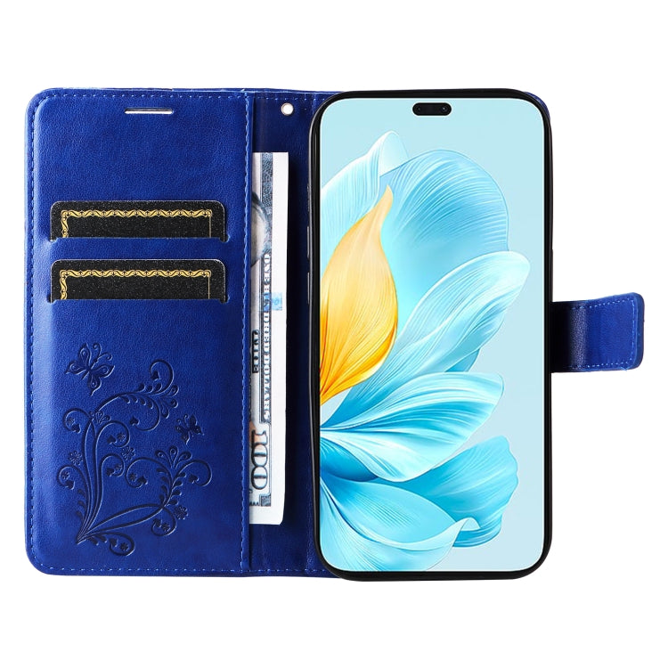 For Honor 200 Lite Global 3D Butterfly Embossed Pattern Flip Leather Phone Case