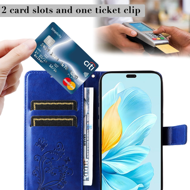 For Honor 200 Lite Global 3D Butterfly Embossed Pattern Flip Leather Phone Case