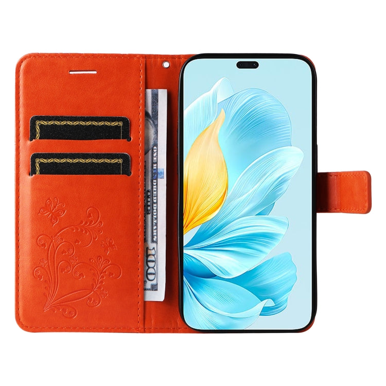 For Honor 200 Lite Global 3D Butterfly Embossed Pattern Flip Leather Phone Case