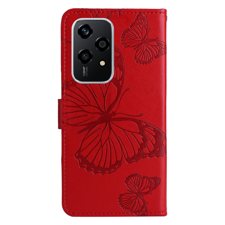 For Honor 200 Lite Global 3D Butterfly Embossed Pattern Flip Leather Phone Case