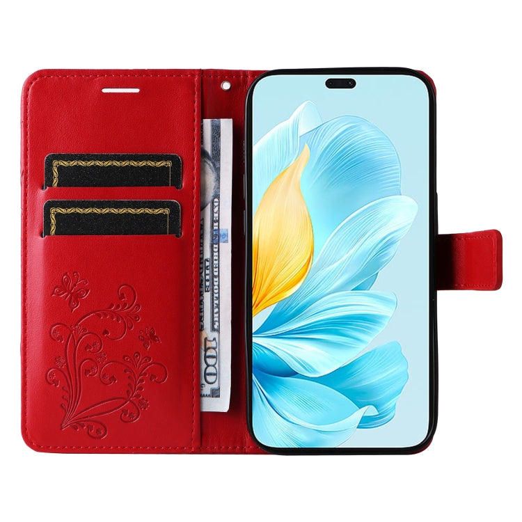 For Honor 200 Lite Global 3D Butterfly Embossed Pattern Flip Leather Phone Case