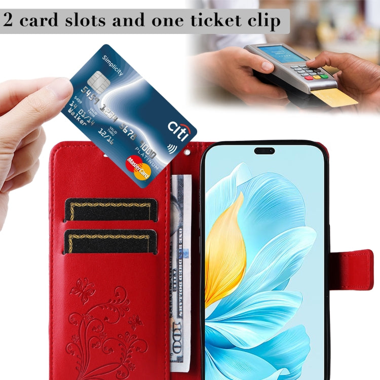 For Honor 200 Lite Global 3D Butterfly Embossed Pattern Flip Leather Phone Case