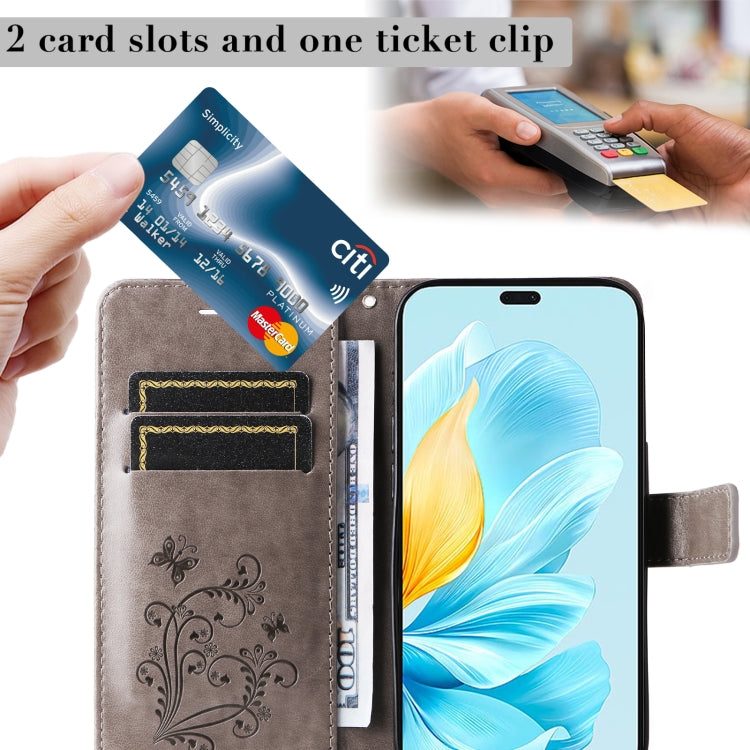 For Honor 200 Lite Global 3D Butterfly Embossed Pattern Flip Leather Phone Case
