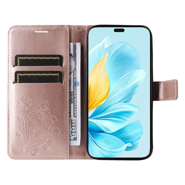 For Honor 200 Lite Global 3D Butterfly Embossed Pattern Flip Leather Phone Case