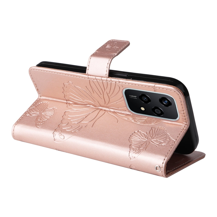 For Honor 200 Lite Global 3D Butterfly Embossed Pattern Flip Leather Phone Case