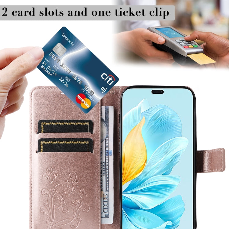 For Honor 200 Lite Global 3D Butterfly Embossed Pattern Flip Leather Phone Case