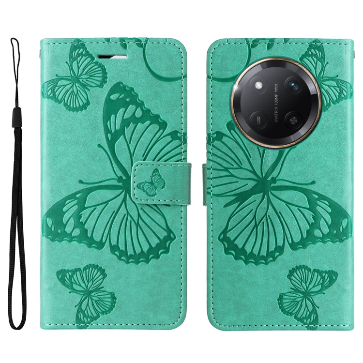 For Honor X9C 5G Global 3D Butterfly Embossed Pattern Flip Leather Phone Case